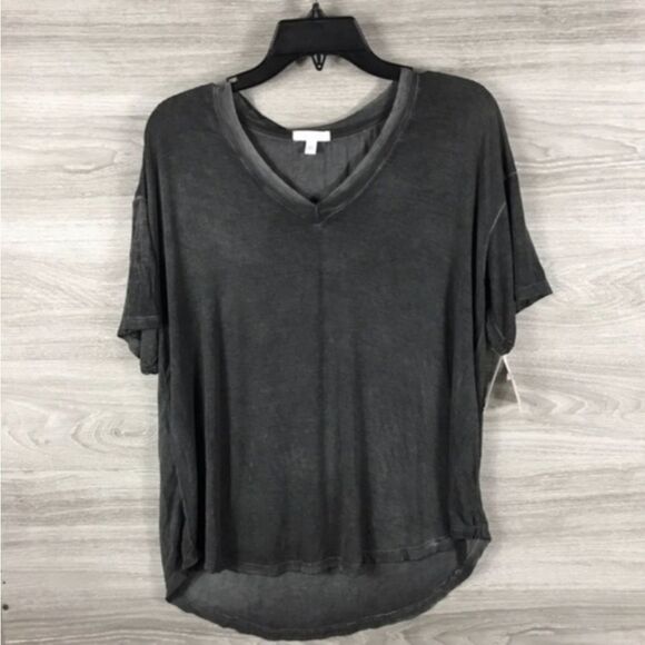 Abound gray  Washed V-Neck Hi-Lo short sleeve Tee size XS - Picture 2 of 4